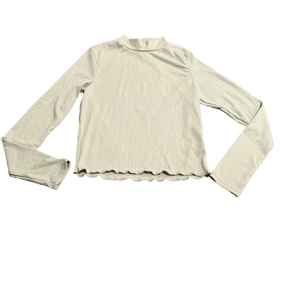 Olivia Rae New York Women’s Green Ribbed Mock Neck Top Size Small